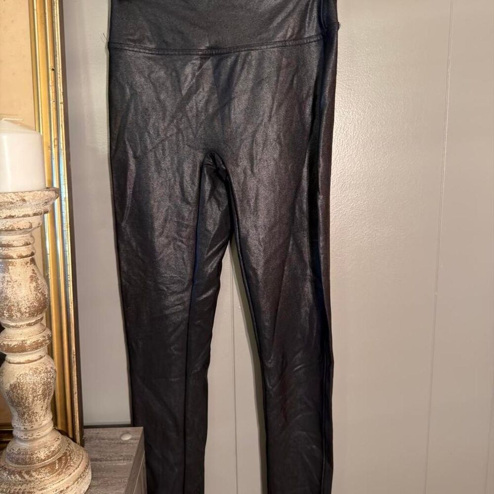 Spanx Girl's BlackLeather Look Leggings